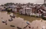 swollen ganga floods nearby areas