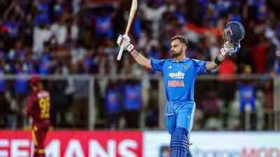 thiruvananthapuram sep 27 ani indias virat kohli celebrates his century dur