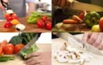 veggies sticking to knife while chopping
