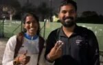 vithya ramraj with her coach nehpal singh
