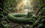 anaconda in amazonian undergrowth