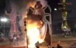 cockroach effigy burnt