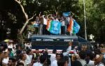 congress youth wing workrs protesting at jantar mantar