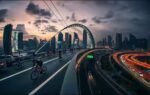 futuristic flying saucer bridge