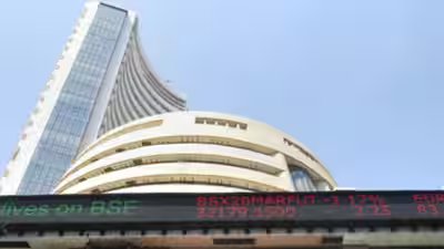 mumbai a digital screen shows stock prices on the facade of bse building in mu