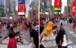 navratri garba at new yorks times square goes viral