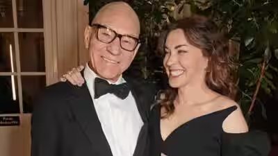 patrick stewart with his wife sunny ozell whom he married in 2013