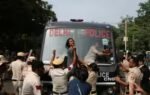 protesters during agitation in delhi against sir