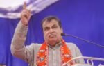 union minister nitin gadkari addresses a public rally